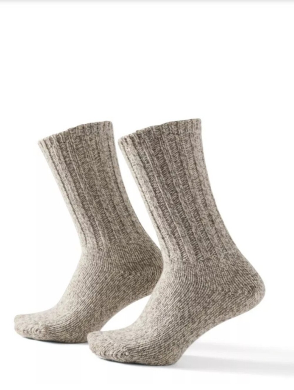 L.L BEAN NWOT Adults' Merino Wool Ragg Socks, 10" 2-Pack - L